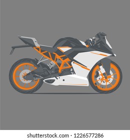 Illustration Of KTM Bike From Side View.