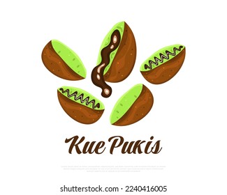 Illustration of Kue Pukis, Indonesian Traditional Cake. Kue Pancong Vector Illustration