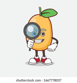 An Illustration of Kumquat Fruit cartoon mascot character as Detective design