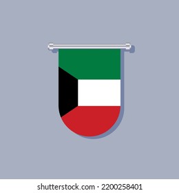 Illustration of Kuwait flag Template