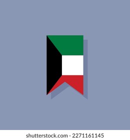 Illustration of Kuwait flag Template