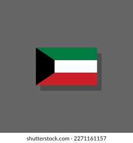 Ilustración de la plantilla de bandera de Kuwait