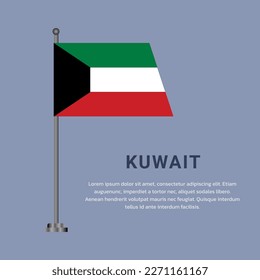 Illustration of Kuwait flag Template