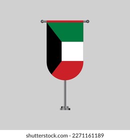 Illustration of Kuwait flag Template
