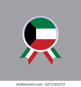 Ilustración de la plantilla de bandera de Kuwait