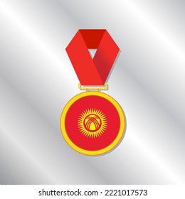 Illustration of Kyrgyzstan flag Template