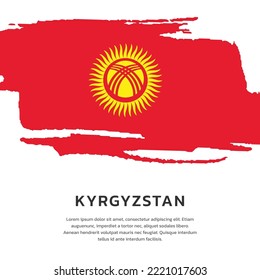Illustration of Kyrgyzstan flag Template