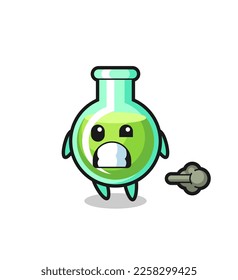 the illustration of the lab beakers cartoon doing fart , cute style design for t shirt, sticker, logo element