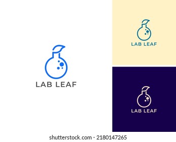 ILLUSTRACIÓN LAB LEAF NATURE CIENCE SIMPLE VECTOR DE DISEÑO DE LOGOTIPO PARA SU NEGOCIO