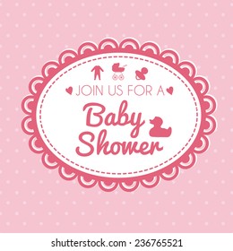 Illustration of label of baby shower. Vector