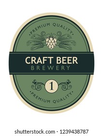 illustration of label for craft beer in retro style