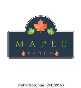 Illustration Of Label Maple Syrup. Vector