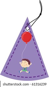 Illustration eines Etiketts auf weißem Hintergrund