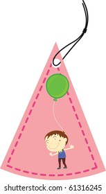 Illustration eines Etiketts auf weißem Hintergrund