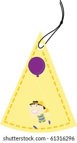 Illustration eines Etiketts auf weißem Hintergrund