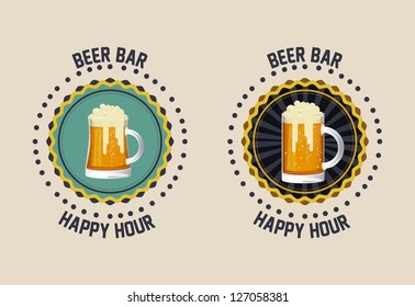illustration of labels for the beer, vector illustration
