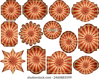 Illustration of labels of various shapes