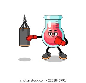 Illustration of laboratory beaker boxer , character design