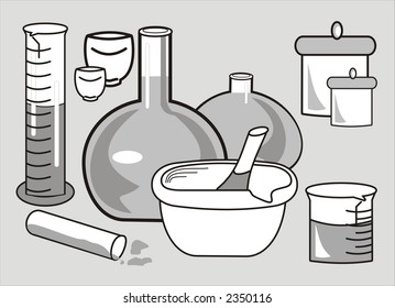 Illustration of laboratory dishes. Medical and scientific concept.