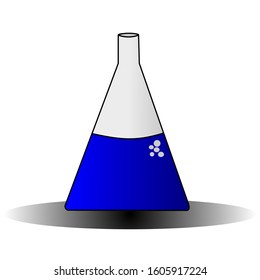 illustration of laboratory erlenmeyer flask