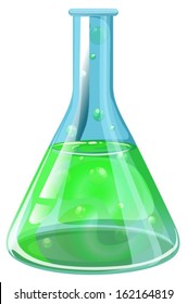 Illustration of a laboratory flask on a white background