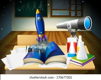 Illustration of a laboratory room