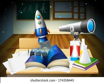 Illustration of a laboratory room