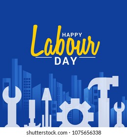 Illustration Of Labour Day Poster Or Banner Template Background.