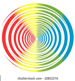 Illustration of labyrinth Circle background made from different colored curled objects