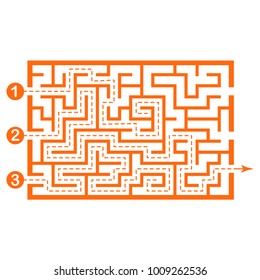 Illustration with labyrinth, maze conundrum for kids. Entry and exit. Children puzzle game.