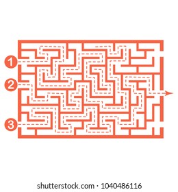 Illustration with labyrinth, maze conundrum for kids. Baby puzzle with entry and exit. Children puzzle game.