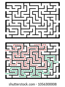 Illustration with labyrinth, maze conundrum for kids. Baby puzzle with entry and exit. Children puzzle game.