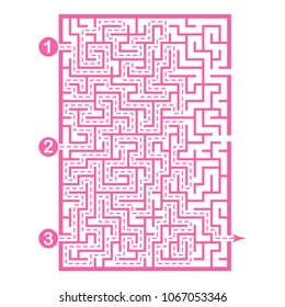 Illustration with labyrinth, maze conundrum for kids. Baby puzzle with entry and exit. Children puzzle game.