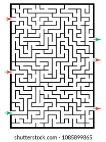 Illustration with labyrinth, maze conundrum for kids. Baby puzzle with entry and exit. Children puzzle game.