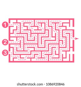 Illustration with labyrinth, maze conundrum for kids. Baby puzzle with entry and exit. Children puzzle game.