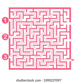 Illustration with labyrinth, maze conundrum for kids. Baby puzzle with entry and exit. Children puzzle game.