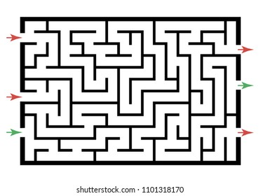 Illustration with labyrinth, maze conundrum for kids. Baby puzzle with entry and exit. Children puzzle game.