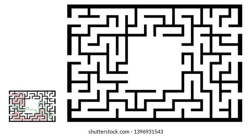 Illustration with labyrinth, maze conundrum for kids. Baby puzzle with entry and exit. Children riddle game.