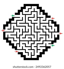 Illustration with labyrinth, maze conundrum for kids. Baby puzzle with entry and exit. Children puzzle game.