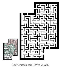 Illustration with labyrinth, maze conundrum for kids. Baby puzzle with entry and exit. Children puzzle game.