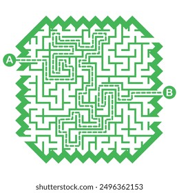 Illustration with labyrinth, maze conundrum for kids. Baby puzzle with entry and exit. Children puzzle game.