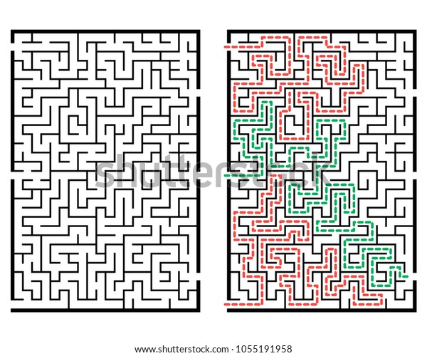 迷路を持つイラスト 迷路の難問を子ども向けに描く 入り口と出口の赤ちゃんパズル 子どもはゲームをパズルする のベクター画像素材 ロイヤリティフリー