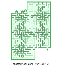 Illustration with labyrinth with places for your images, maze conundrum for kids. Baby puzzle with entry and exit. Children puzzle game.