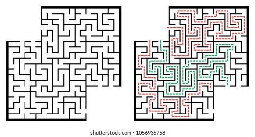 Illustration with labyrinth with places for your images, maze conundrum for kids. Baby puzzle with entry and exit. Children puzzle game.