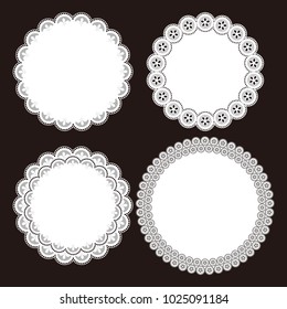 Illustration of lace patterns. / Paper coaster.