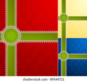 illustration of lace ribbon on floral patterned background