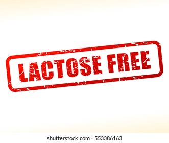 Illustration of lactose free text buffered on white background