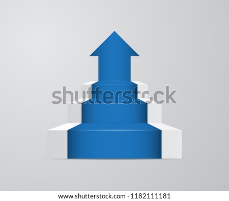 illustration of ladder with growth up arrow vector background