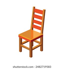 illustration of ladderback chair isolated