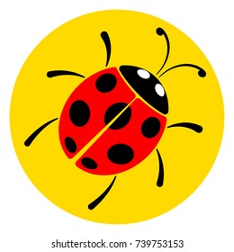 Illustration of lady bug circle icon
